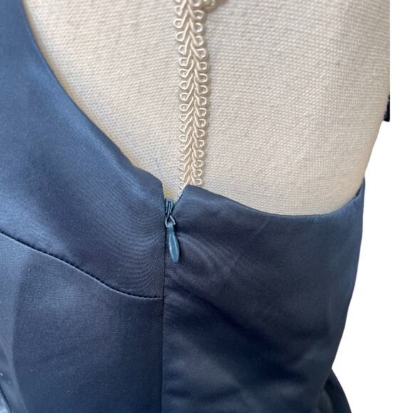 CeCe by Cynthia Steffe blue satin ribbon "CARA" sheath dress formal - Picture 4 of 9